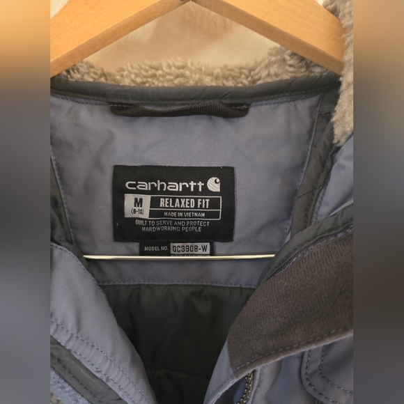 Carhartt, Women’s Utility Coat Hooded Jacket, Blue/Grey, Size Medium - Picture 6 of 12